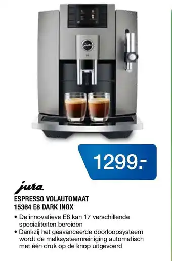 Electroworld Jura Espresso Volautomaat 15364 E8 Dark Inox aanbieding