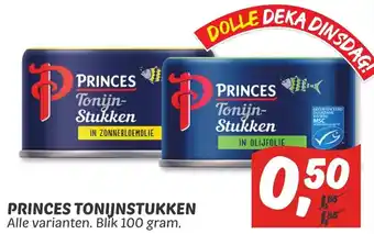 Dekamarkt Princes tonijnstukken 100g aanbieding