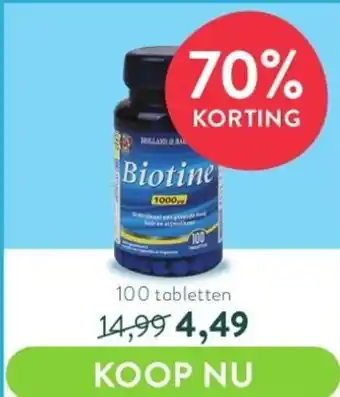 Holland & Barrett Biotine 1000mg 100 tabletten aanbieding