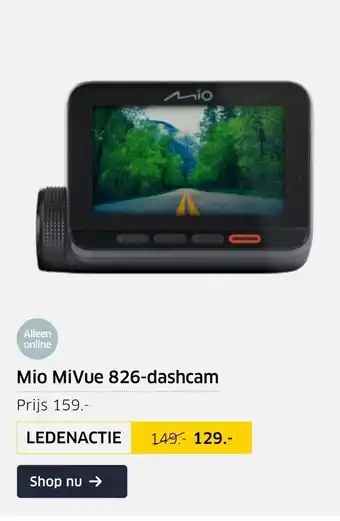 ANWB Mio MiVue 826-dashcam aanbieding