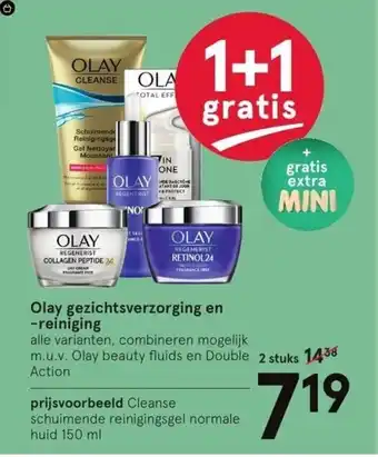 Etos Olay gezichtsverzorging en -reiniging 150ml aanbieding