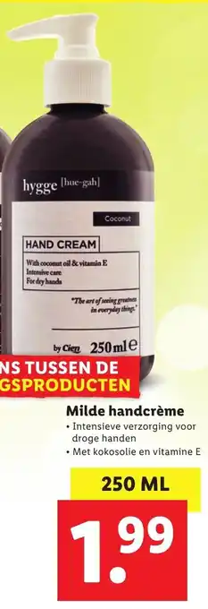 Lidl Hygge Milde handcreme 250ml aanbieding