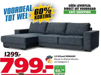 Seats and Sofas 2,5-Eiland Romano bank aanbieding