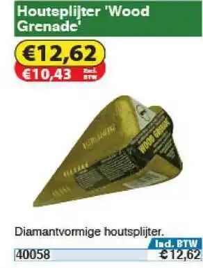 Toolstation Houtsplijter Wood Grenade aanbieding