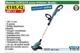 Toolstation Makita Dur181z Accu Trimmer (body) aanbieding