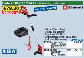 Toolstation Einhell Gc Ct 18 24 Li Kit Accu Grastrimmer aanbieding