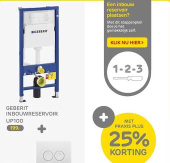 Praxis Geberit Inbouwreservoir UP100 25% Korting aanbieding