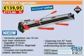 Toolstation Rubi Fast Tegelsnijder aanbieding