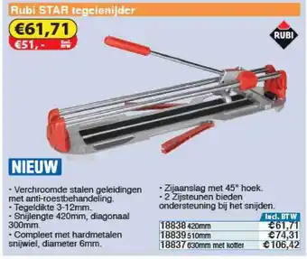 Toolstation Rubi Star Tegelsnijder aanbieding