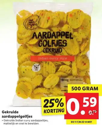 Lidl Gekruide aardappelgolfjes 500g aanbieding