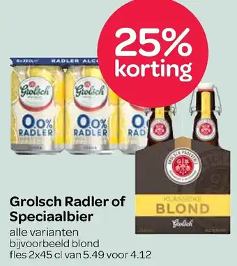 Spar Grolsch radler of speciaalbier aanbieding