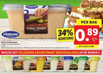 Lidl Vitakrone Frisse tonijnsalade 250g aanbieding