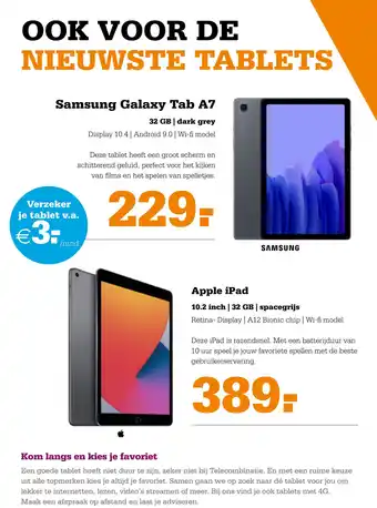 Telecombinatie OOK VOOR DE Nieuwste tablets: samsung galaxy tab a7, apple ipad aanbieding