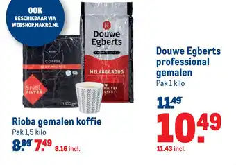 Makro Douwe Egberts professional gemalen 1.5kilo aanbieding