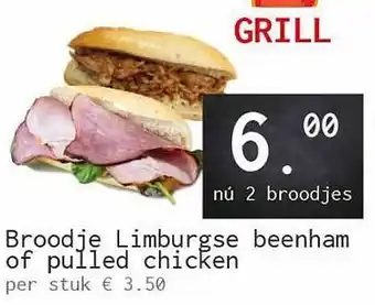 Naanhof Broodje Limburgse Beenham Of Pulled Chicken aanbieding