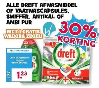 Boon`s Markt Alle Dreft Afwasmiddel Of Vaatwascapsules, Swiffer, Anitkal Of Ambi Pur aanbieding