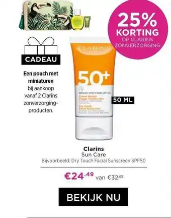 ICI Paris XL Clarins Sun Care 25% Korting aanbieding