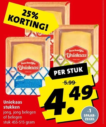 Boni Uniekaas stukken 455-515g aanbieding