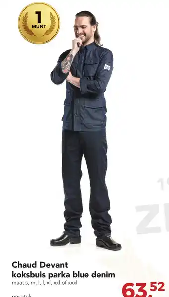 Zegro Chaud devant koksbuis parka blue denim aanbieding