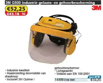 Toolstation 3m G500 Industrie Gelaats- En Gehoorbescherming aanbieding