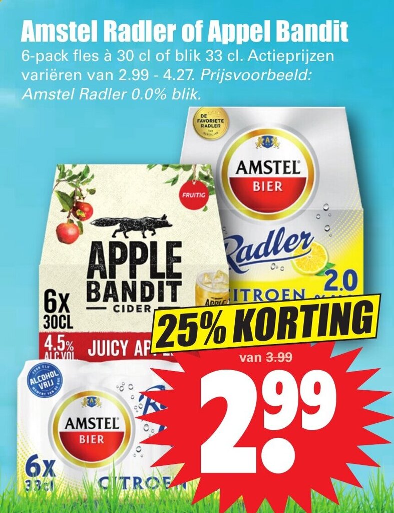 Dirk Amstel radler of appel bandit aanbieding