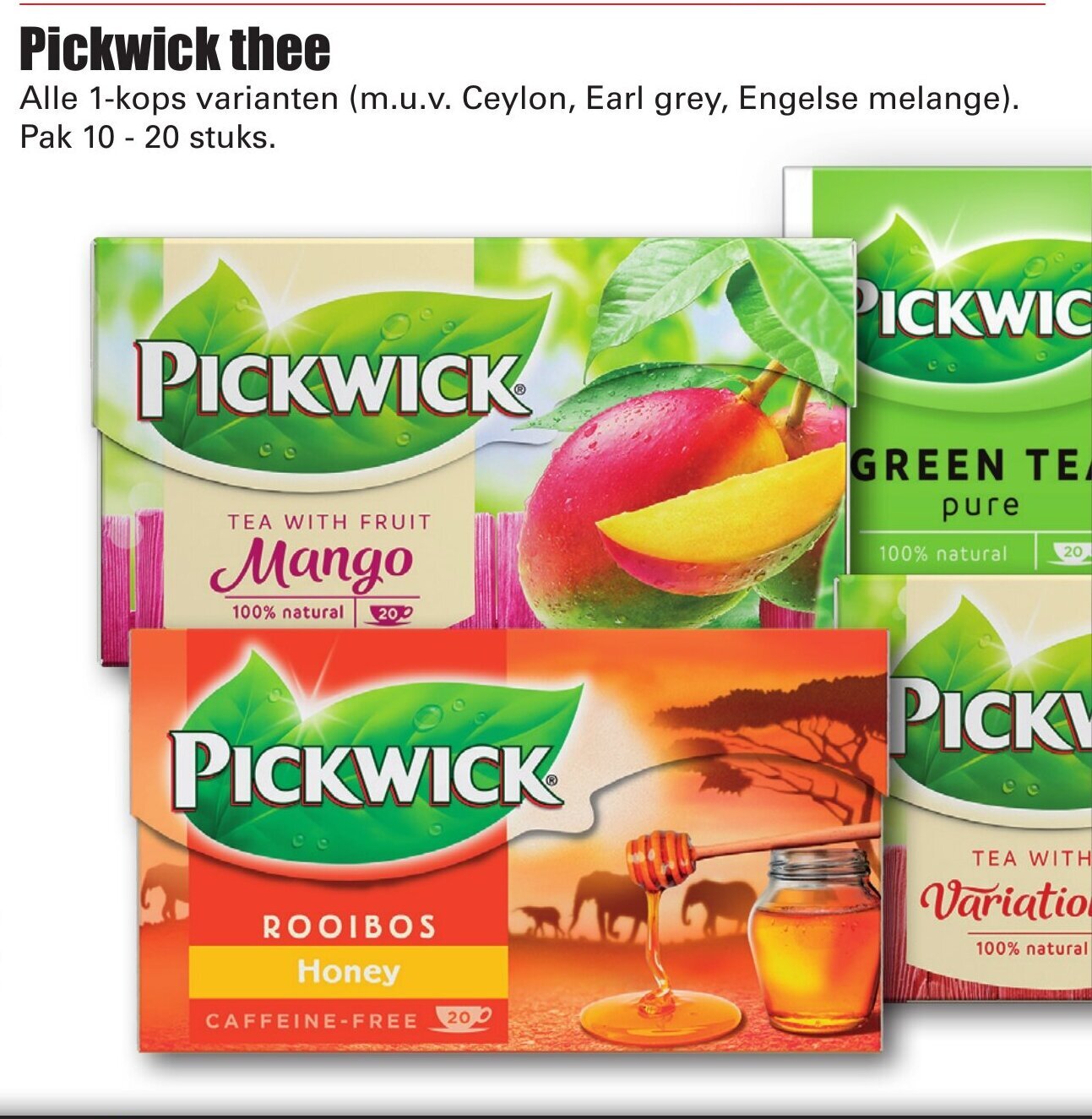 Dirk Pickwick thee pak 10-20 stuks aanbieding