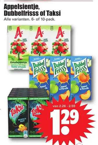 Dirk Appelsientje, dubbelfrisss of taksi 6- of 10-pack aanbieding