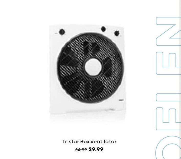 Kampeerwereld Hendriks Tristar box ventilator aanbieding