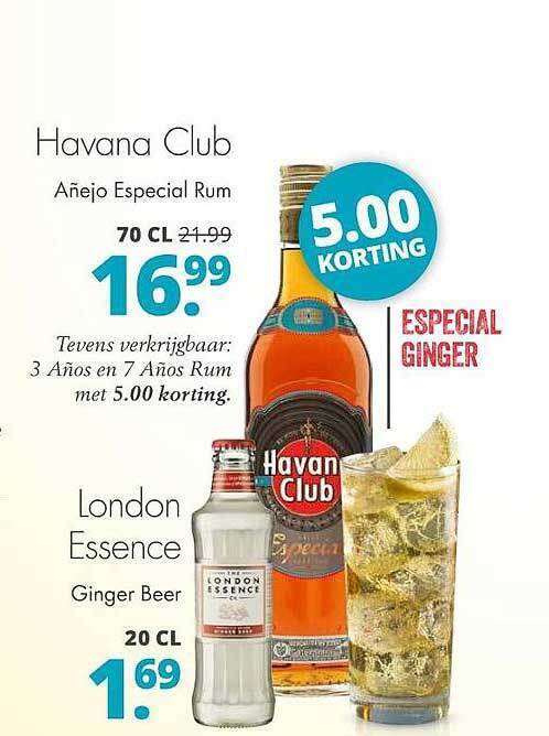 Mitra Havana Club Añejo Especial Rum Of London Essence Ginger Beer 5.00 Korting aanbieding