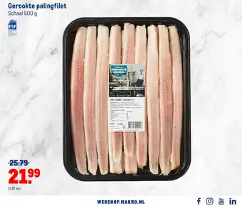 Makro Gerookte palingfilet 500 G aanbieding