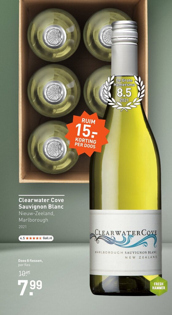 Gall & Gall Clearwater cove sauvignon blanc aanbieding