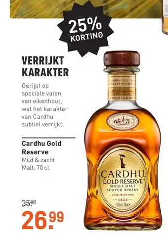 Gall & Gall Cardhu gold reserve 70 cl aanbieding