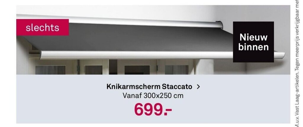 Karwei Knikarmscherm staccato 300x250 cm aanbieding