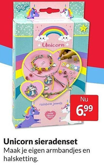 Boekenvoordeel Unicorn sieradenset aanbieding