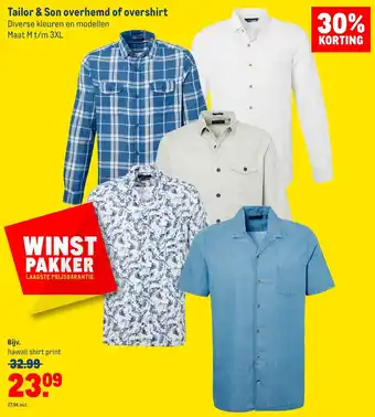 Makro Tailor & Son overhemd of overshirt aanbieding