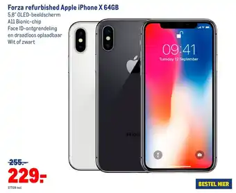 Makro Forza refurbished Apple iPhone X 64GB aanbieding