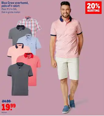 Makro Blue Crew overhemd, polo of t-shirt M t/m 5XL aanbieding