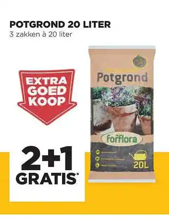 Jumbo Potgrond 20 Liter 2+1 Gratis aanbieding