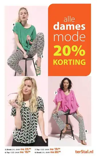 terStal Broek Of Top 20% Korting aanbieding