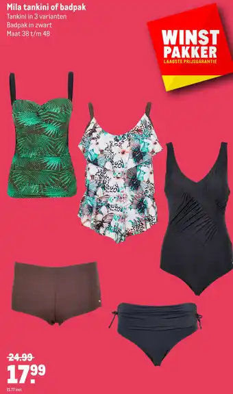 Makro Mila tankini of badpak Tankini in 3 varianten aanbieding