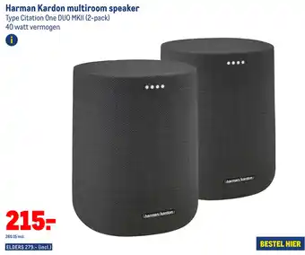 Makro Harman Kardon multiroom speaker Type Citation One DUO MKII (2-pack) aanbieding