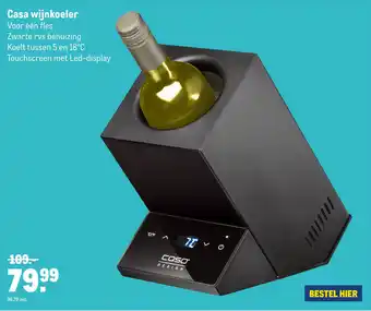 Makro Casa wijnkoeler Voor één fles Zwarte rvs behuizing aanbieding