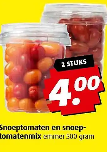 Boni Snoeptomaten en snoep- tomatenmix emmer 500 gram aanbieding