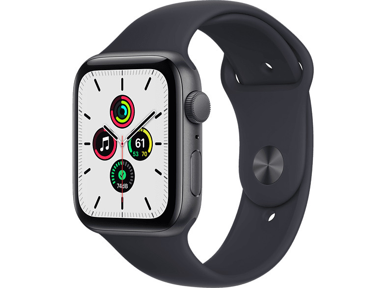 APPLE Watch SE 44 mm spacegrijs aluminium / middernacht sportband  aanbieding bij MediaMarkt