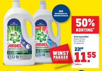 Makro Ariel wasmiddel aanbieding