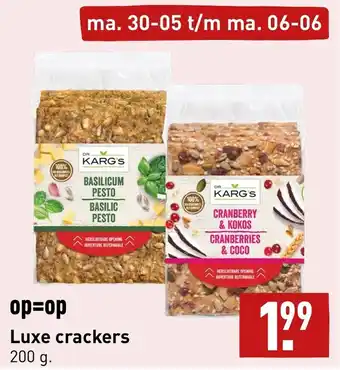 ALDI Luxe crackers 200g aanbieding