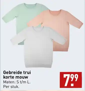 ALDI Gebreide trui korte mouw aanbieding