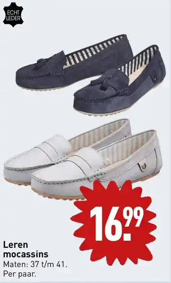 ALDI Leren mocassins aanbieding