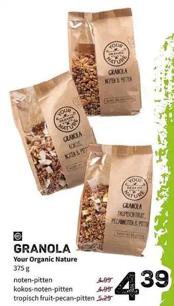 Ekoplaza Granola Your Organic Nature 375g aanbieding