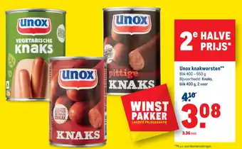 Makro Unox knakworsten aanbieding